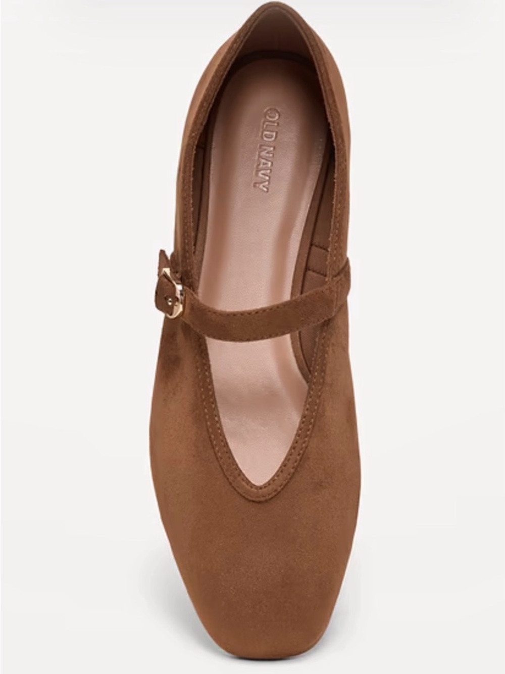 Old Navy Brown Mary Jane Flats with Gold Buckles